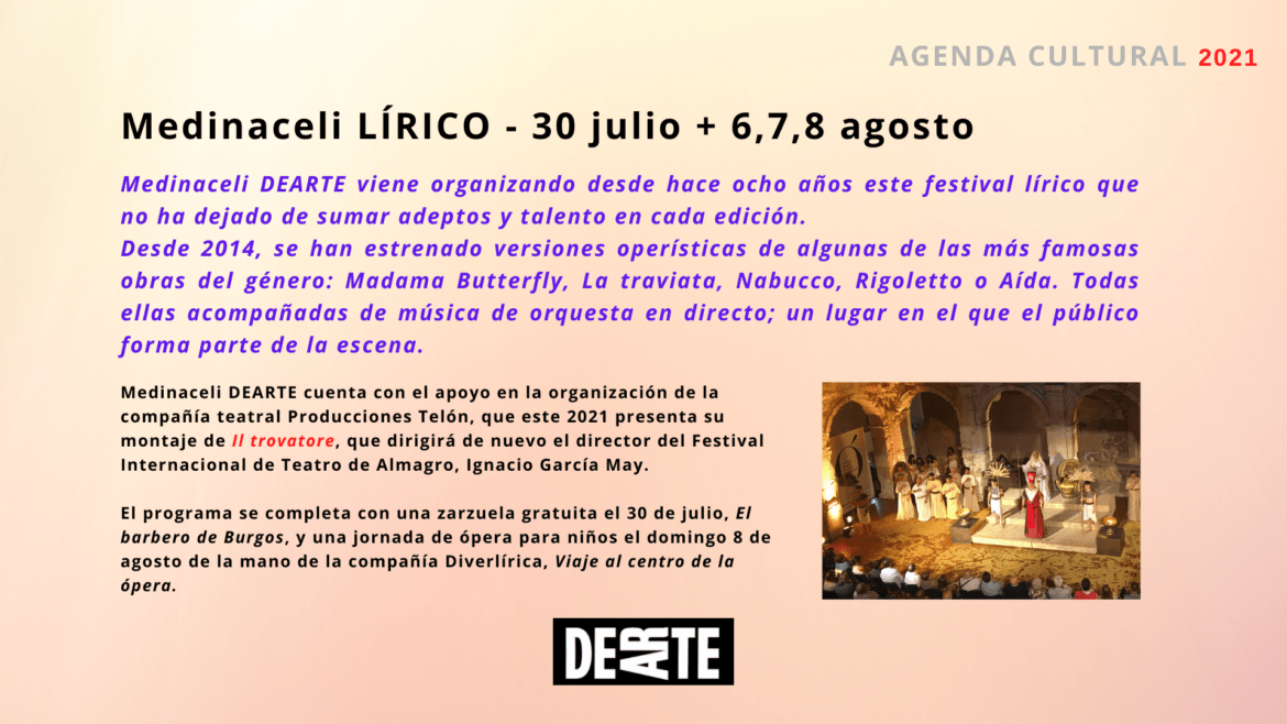 Programación Medinaceli LÍRICO 2021 – 6 7 8 agosto