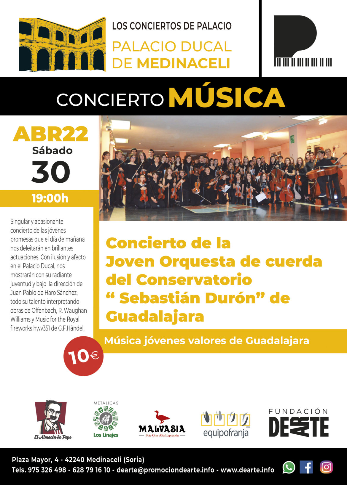 Concierto de la Joven Orquesta de cuerda del Conservatorio ” Sebastián Durón” de Guadalajara