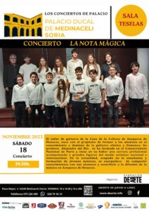 Concierto "LA NOTA MÁGICA". Sábado 18 noviembre, 19:30h. Sala Teselas. Palacio Ducal Medinaceli.