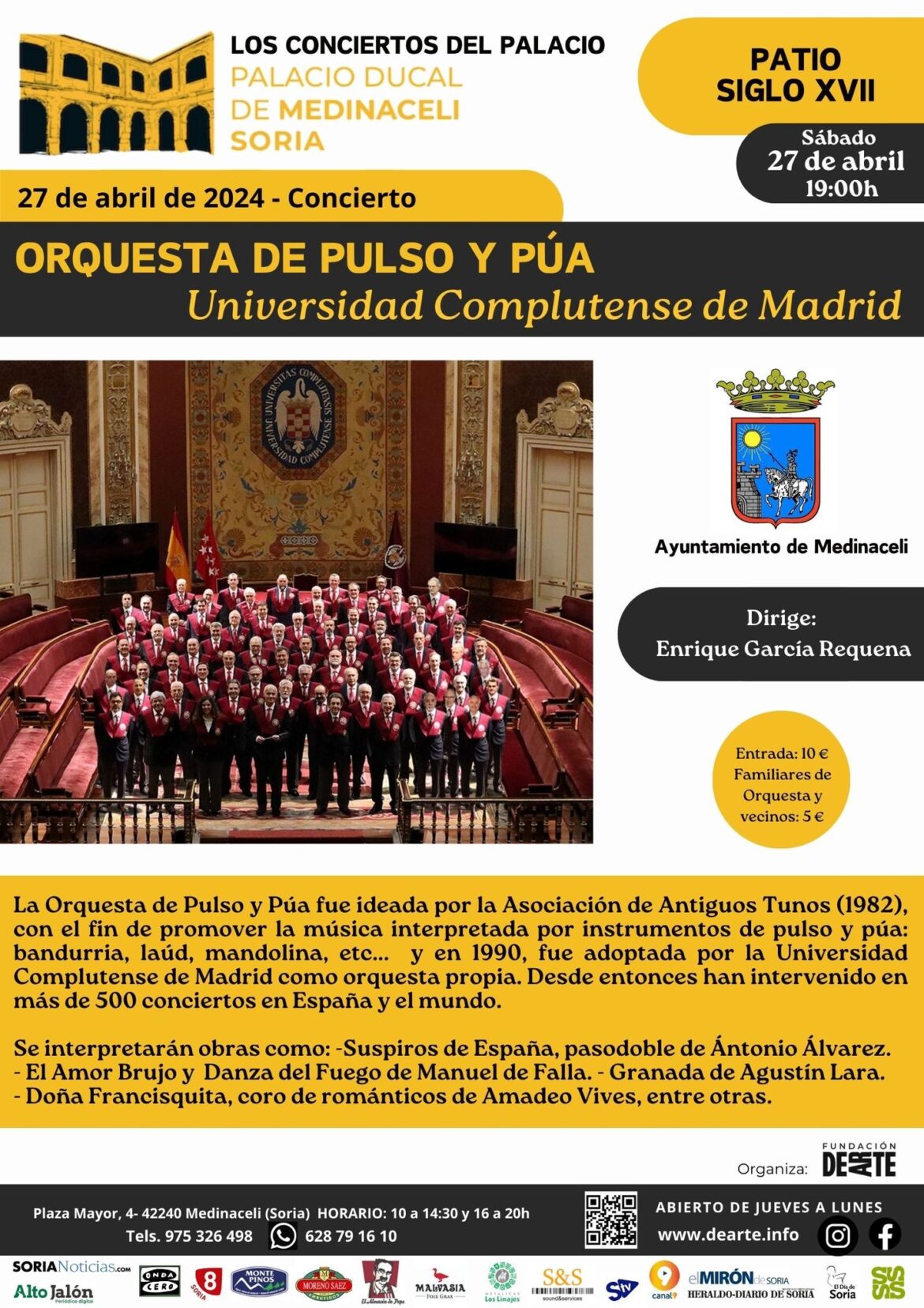 Concierto de Orquesta de Pulso y Púa. Univ. Comp. Madrid. Sábado 27 de abril. 19:00h.
