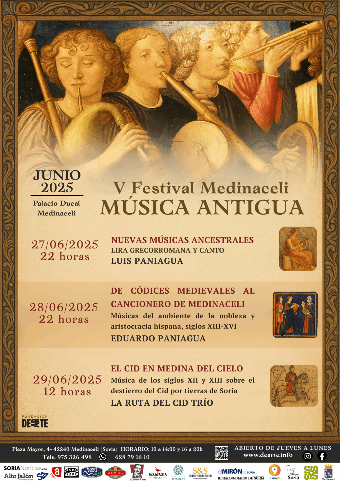 V FESTIVAL MÚSICA ANTIGUA. 27 al 29 junio 2025. Palacio Ducal Medinaceli.