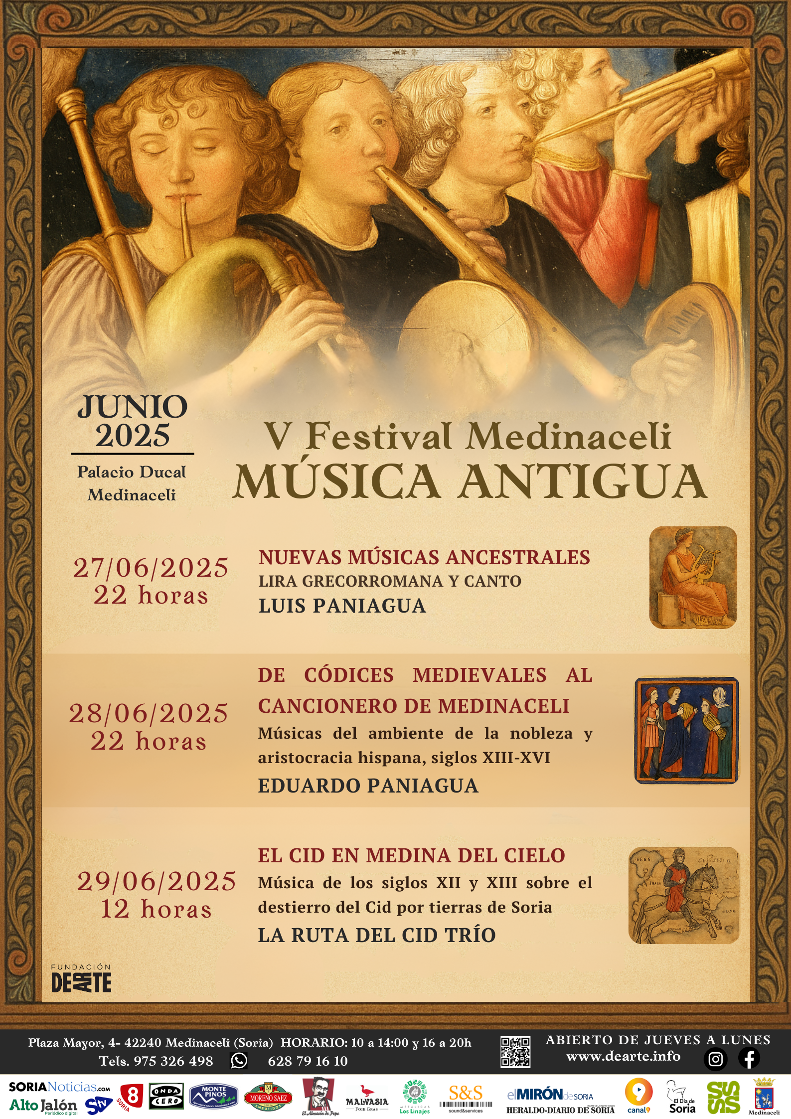 V FESTIVAL MÚSICA ANTIGUA. 27 al 29 junio 2025. Palacio Ducal Medinaceli.