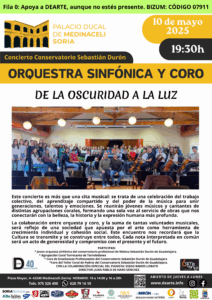 Cartel informativo Concierto De la oscuridad a la luz