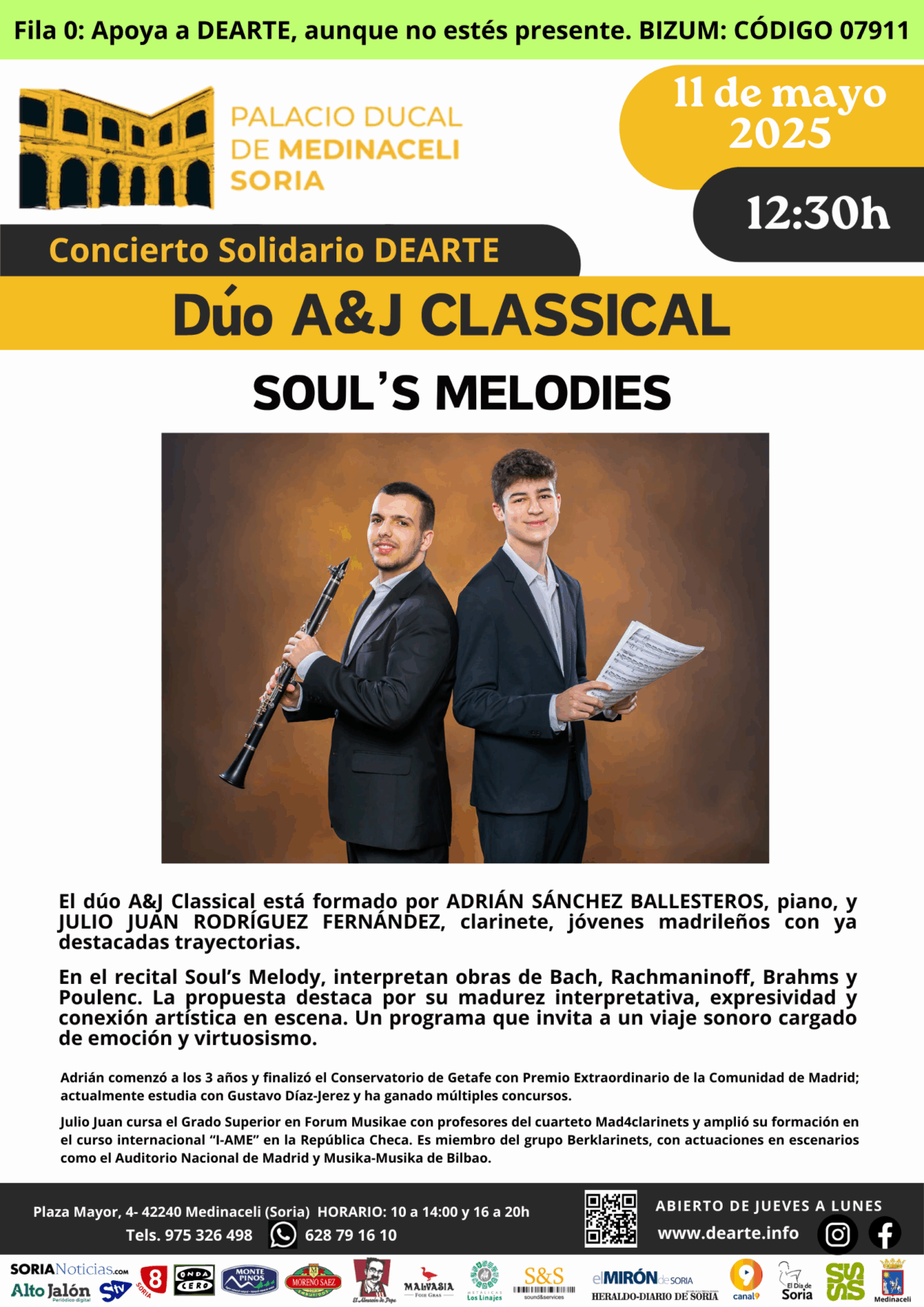 Recital Soul’s Melody en el Palacio Ducal | Clarinete y Piano