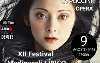 Cartel promocional de la ópera Madama Butterfly en Medinaceli, con fecha 9 de agosto 2025