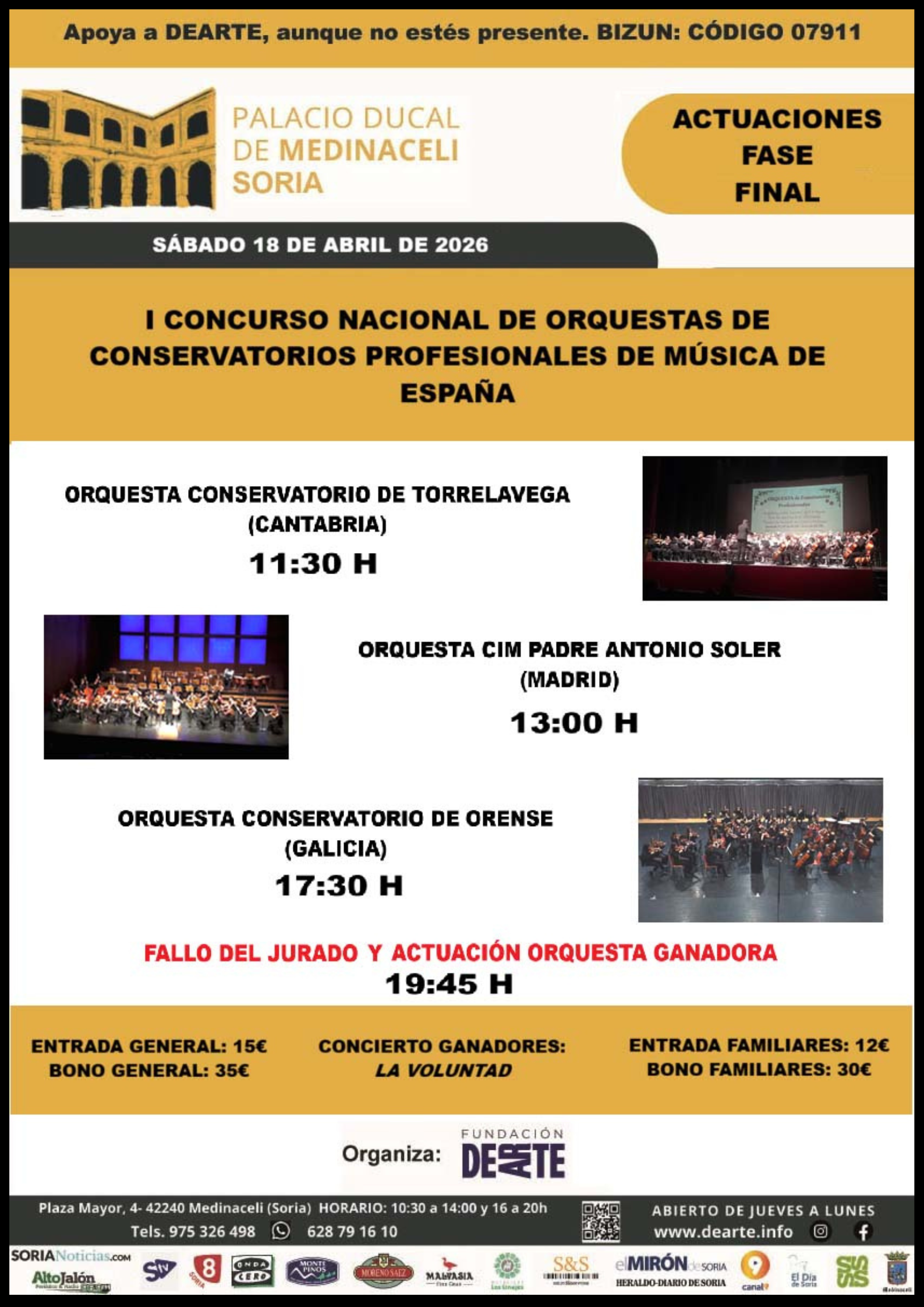 Medinaceli se convierte en capital nacional de la música joven con el I Concurso de Orquestas de Conservatorios