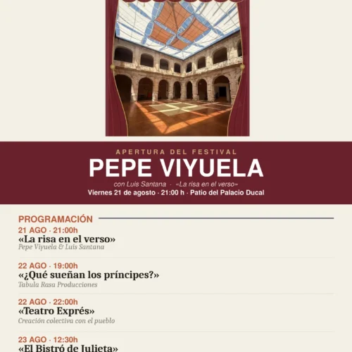 VII Festival Medinaceli TEATRO 2026: Pepe Viyuela abre tres días de teatro en el Palacio Ducal
