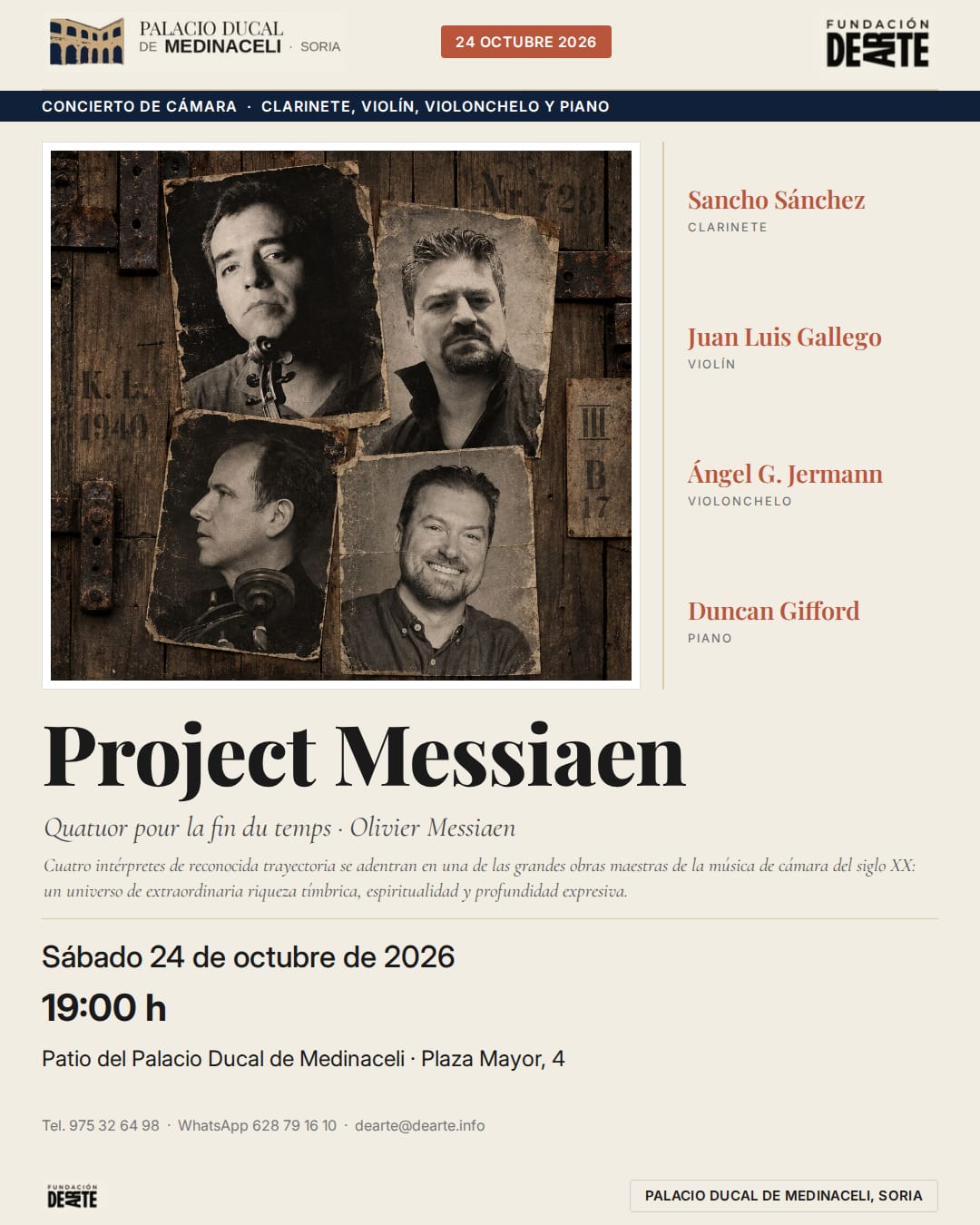 Project Messiaen en el Palacio Ducal de Medinaceli · 24 de octubre de 2026
